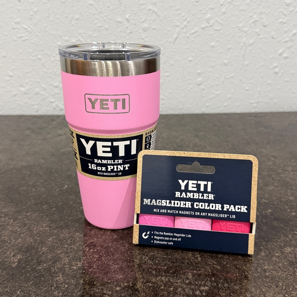 YETI Power Pink Rambler 16oz Pint Tumbler NEW